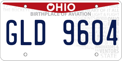 OH license plate GLD9604