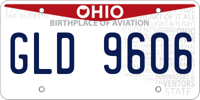 OH license plate GLD9606