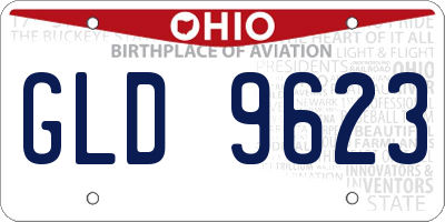 OH license plate GLD9623