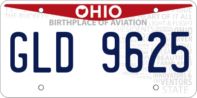 OH license plate GLD9625