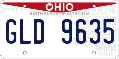 OH license plate GLD9635