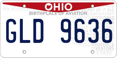 OH license plate GLD9636