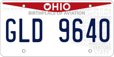 OH license plate GLD9640