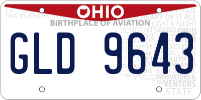 OH license plate GLD9643