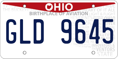 OH license plate GLD9645