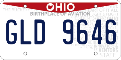 OH license plate GLD9646