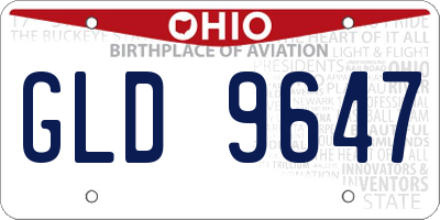 OH license plate GLD9647