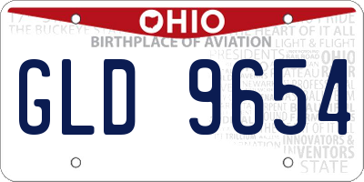 OH license plate GLD9654