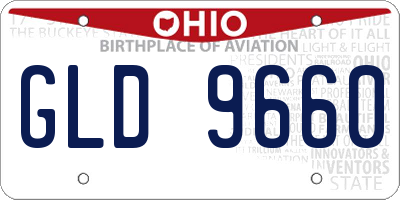 OH license plate GLD9660
