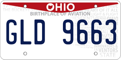 OH license plate GLD9663