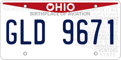 OH license plate GLD9671