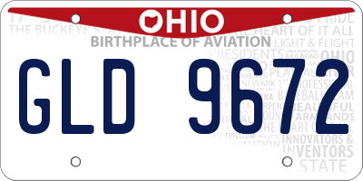 OH license plate GLD9672