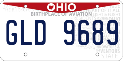 OH license plate GLD9689
