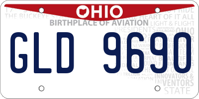 OH license plate GLD9690