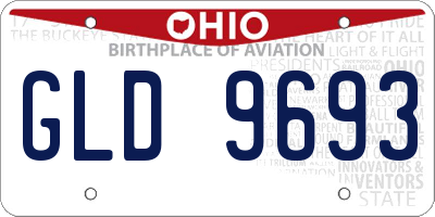 OH license plate GLD9693