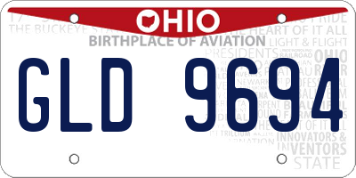OH license plate GLD9694