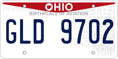OH license plate GLD9702
