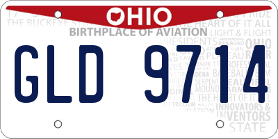 OH license plate GLD9714