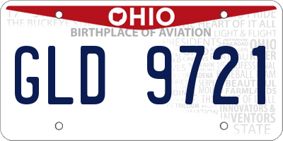 OH license plate GLD9721