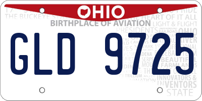 OH license plate GLD9725