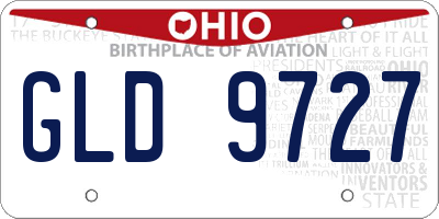 OH license plate GLD9727