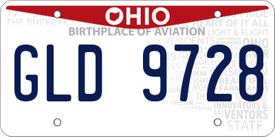 OH license plate GLD9728