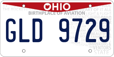 OH license plate GLD9729