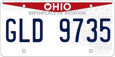 OH license plate GLD9735