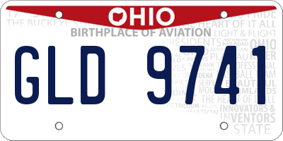OH license plate GLD9741