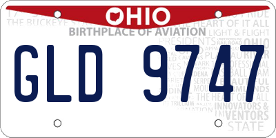OH license plate GLD9747