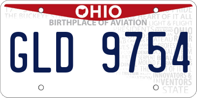 OH license plate GLD9754
