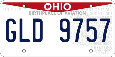 OH license plate GLD9757