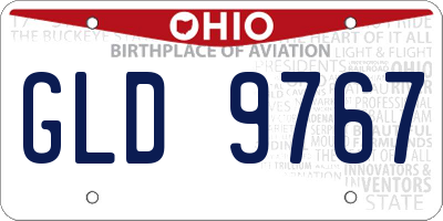 OH license plate GLD9767