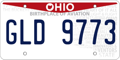 OH license plate GLD9773
