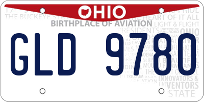 OH license plate GLD9780