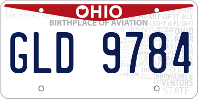 OH license plate GLD9784