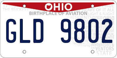 OH license plate GLD9802