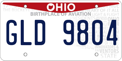 OH license plate GLD9804