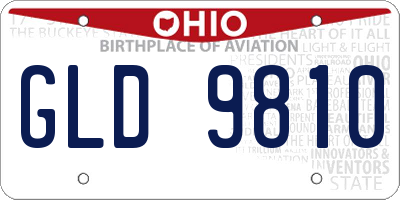 OH license plate GLD9810