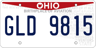 OH license plate GLD9815