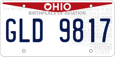 OH license plate GLD9817