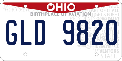 OH license plate GLD9820
