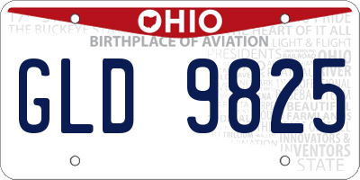 OH license plate GLD9825