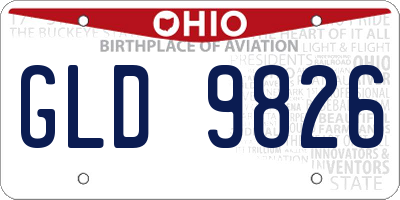 OH license plate GLD9826