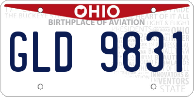 OH license plate GLD9831