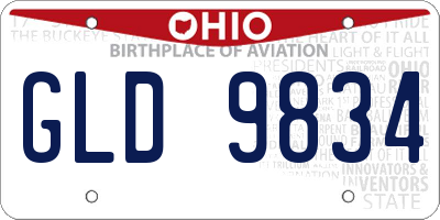 OH license plate GLD9834
