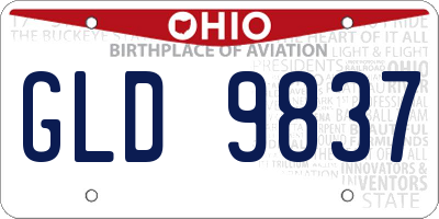 OH license plate GLD9837