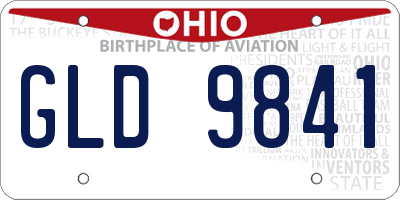OH license plate GLD9841