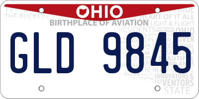 OH license plate GLD9845