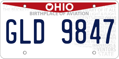OH license plate GLD9847